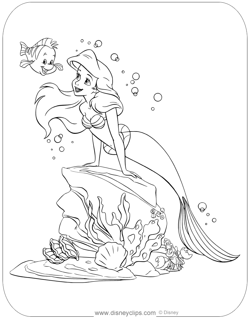 little mermaid drawings in color