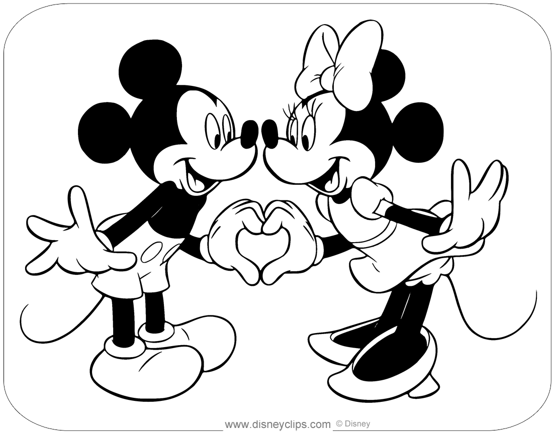 460 Animal Minnie Mouse Valentine Coloring Pages with Animal character