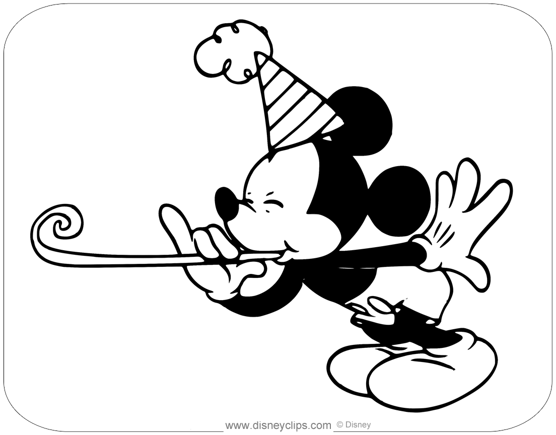 Mickey Mouse in Happy Birthday coloring page - Download, Print or Color  Online for Free