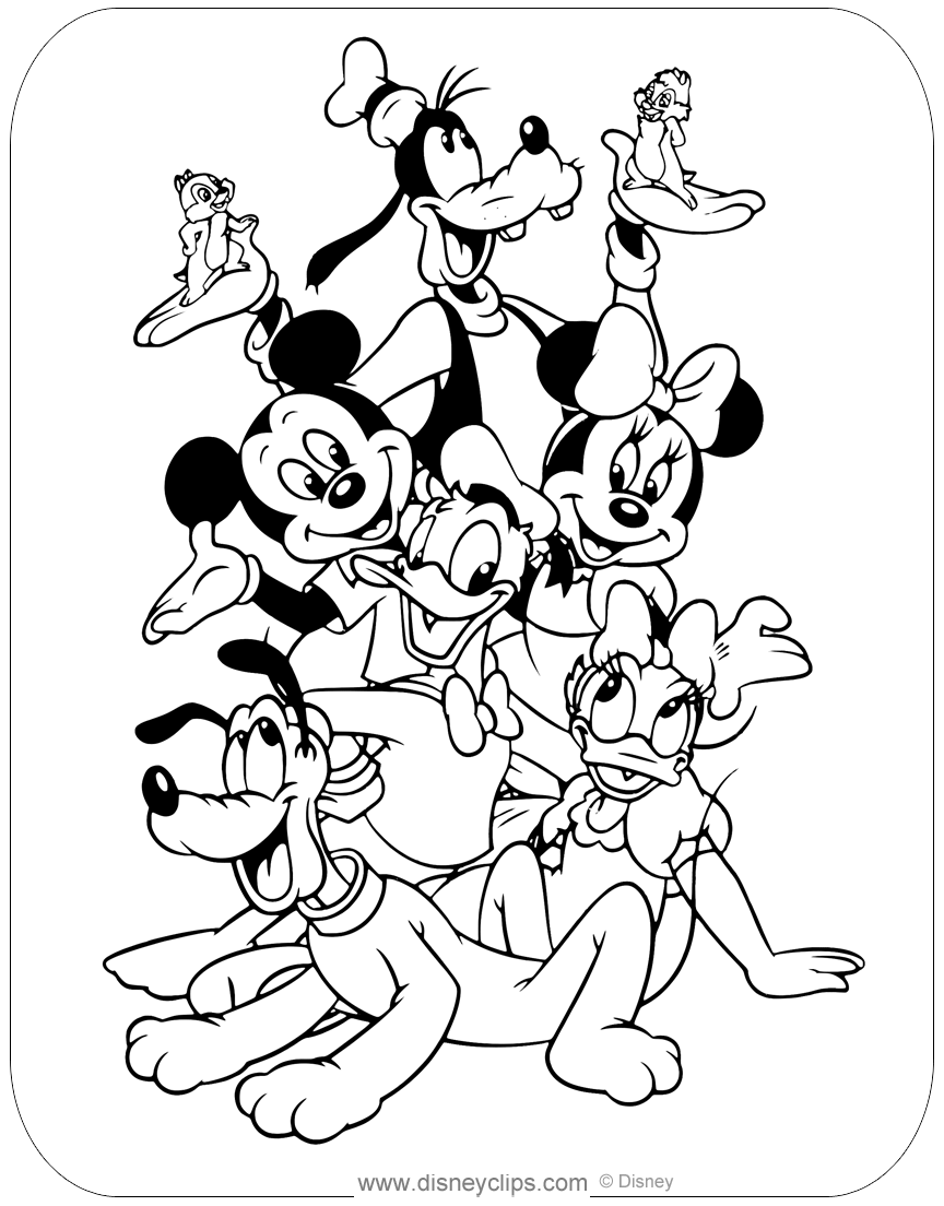 Printable Mickey Mouse Friends Coloring Pages Disneyclips Com