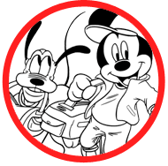 Mickey and Pluto coloring page