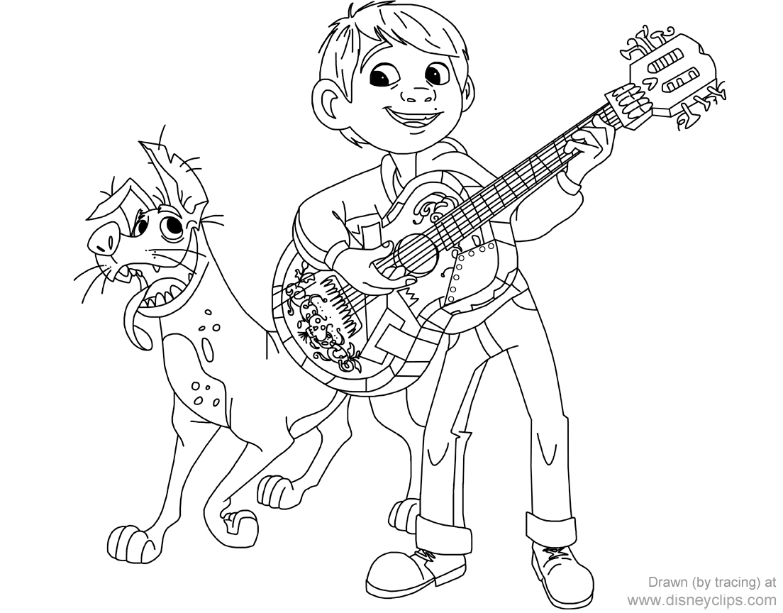 Download Disney Movie Coco Coloring Pages Characters Miguel and ...