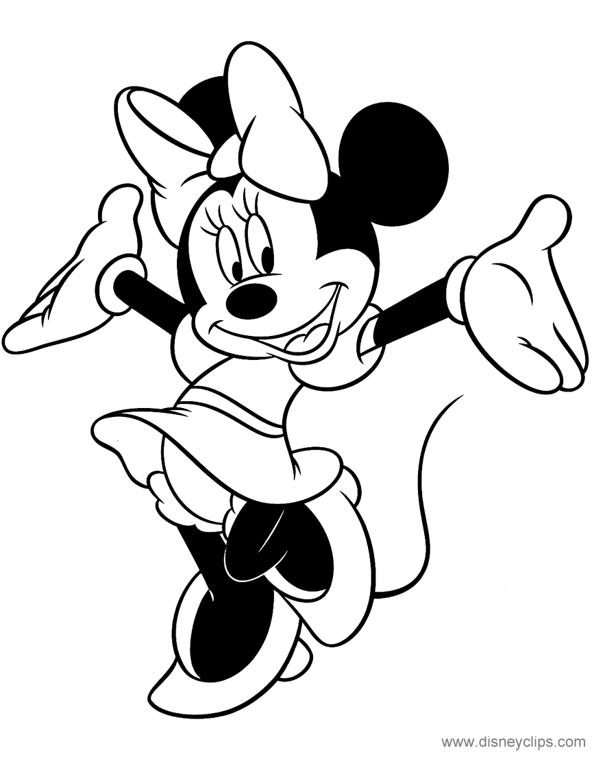 Cute Minnie Coloring Pages with simple drawing