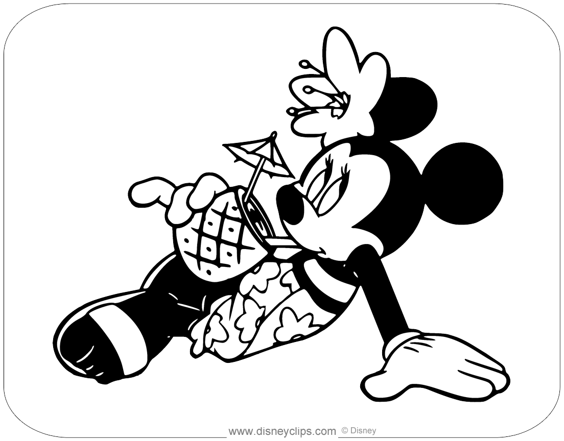 Minnie Mouse Spring & Summer Coloring Pages | Disneyclips.com