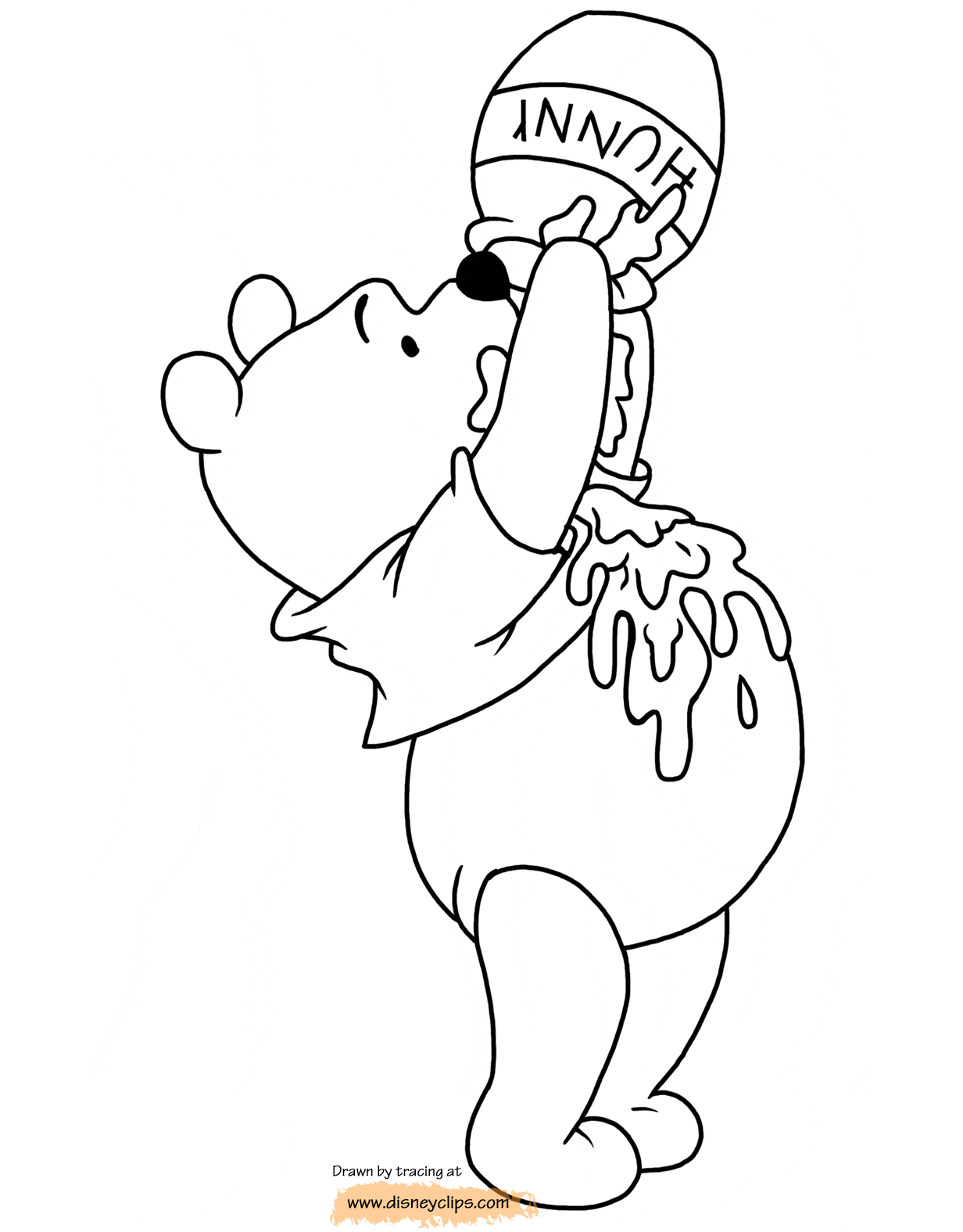 Winnie The Pooh Honey Coloring Pages 2 