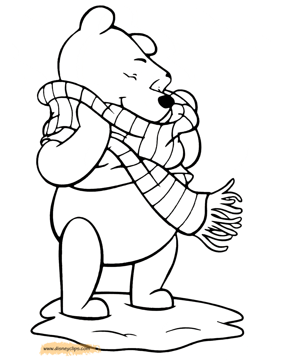 Winnie the Pooh Fall and Winter Coloring Pages | Disneyclips.com