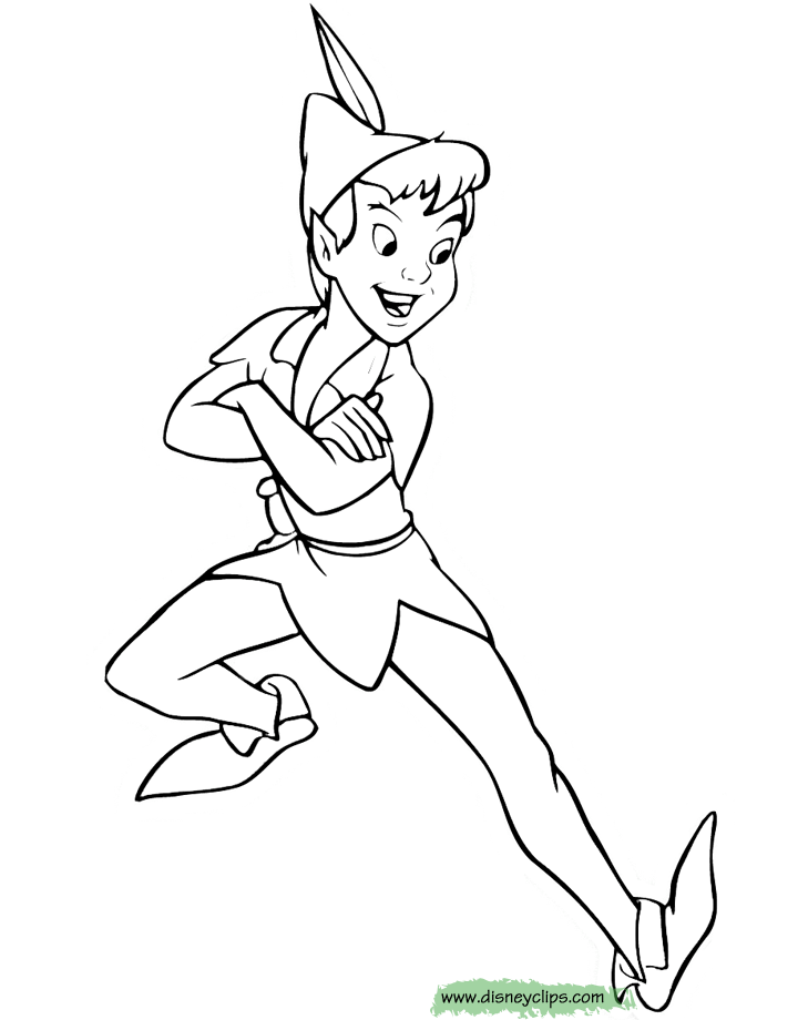 Peter Pan & Tinker Bell Coloring Pages 3 | Disney Coloring Book