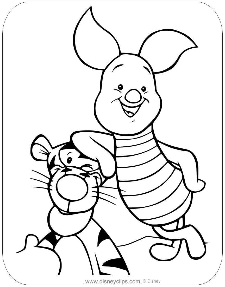 Winnie the Pooh Mixed Group Coloring Pages | Disneyclips.com
