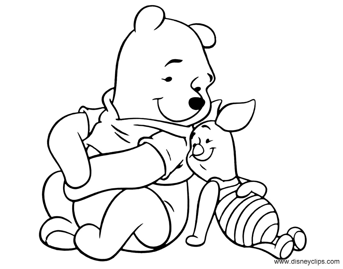 winnie the pooh and piglet black and white