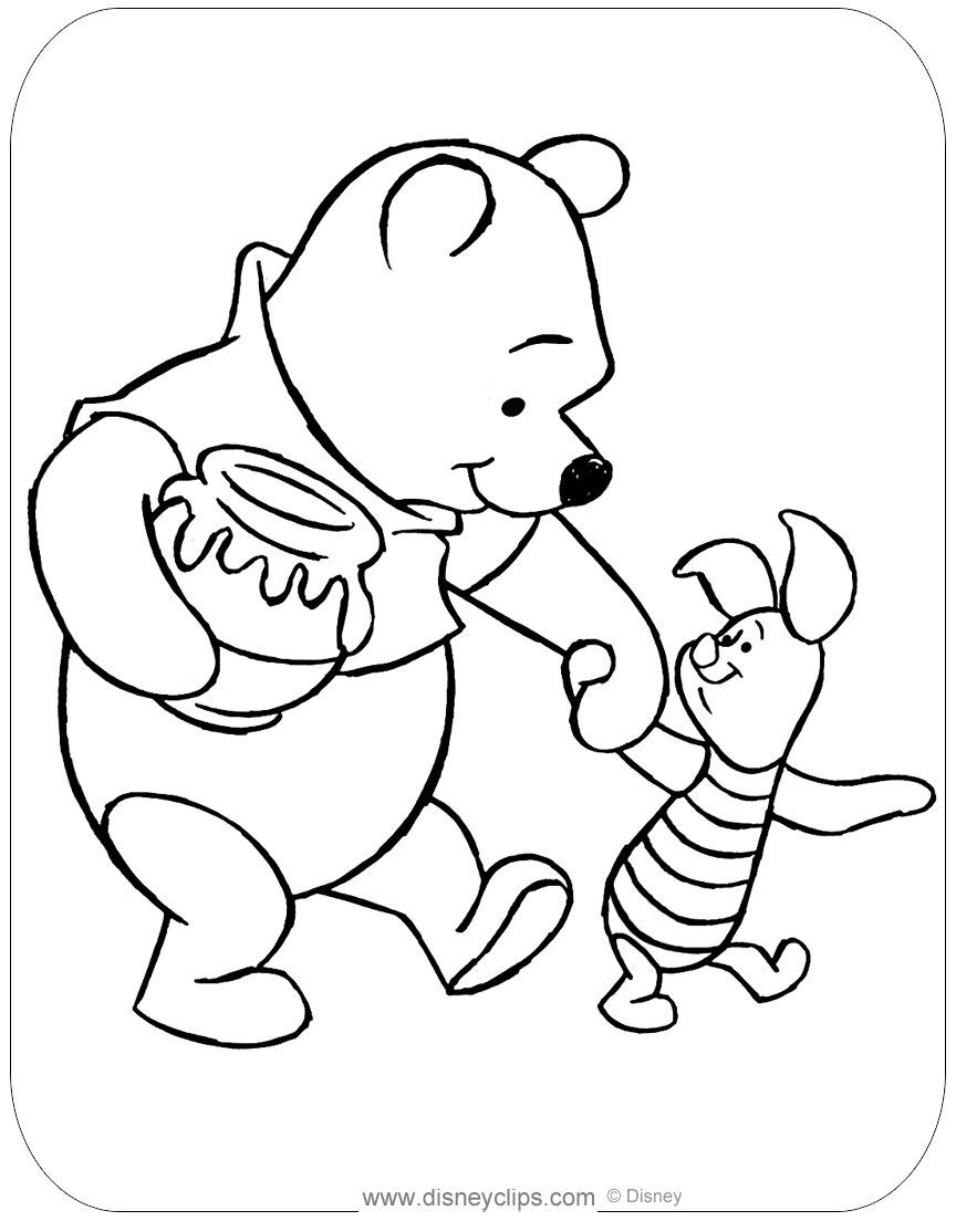 Download Winnie the Pooh & Friends Coloring Pages 2 | Disneyclips.com