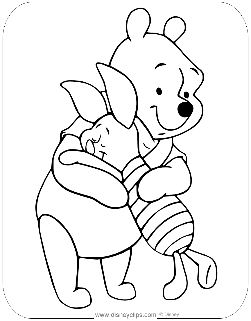 Winnie the Pooh & Piglet Coloring Pages | Disneyclips.com