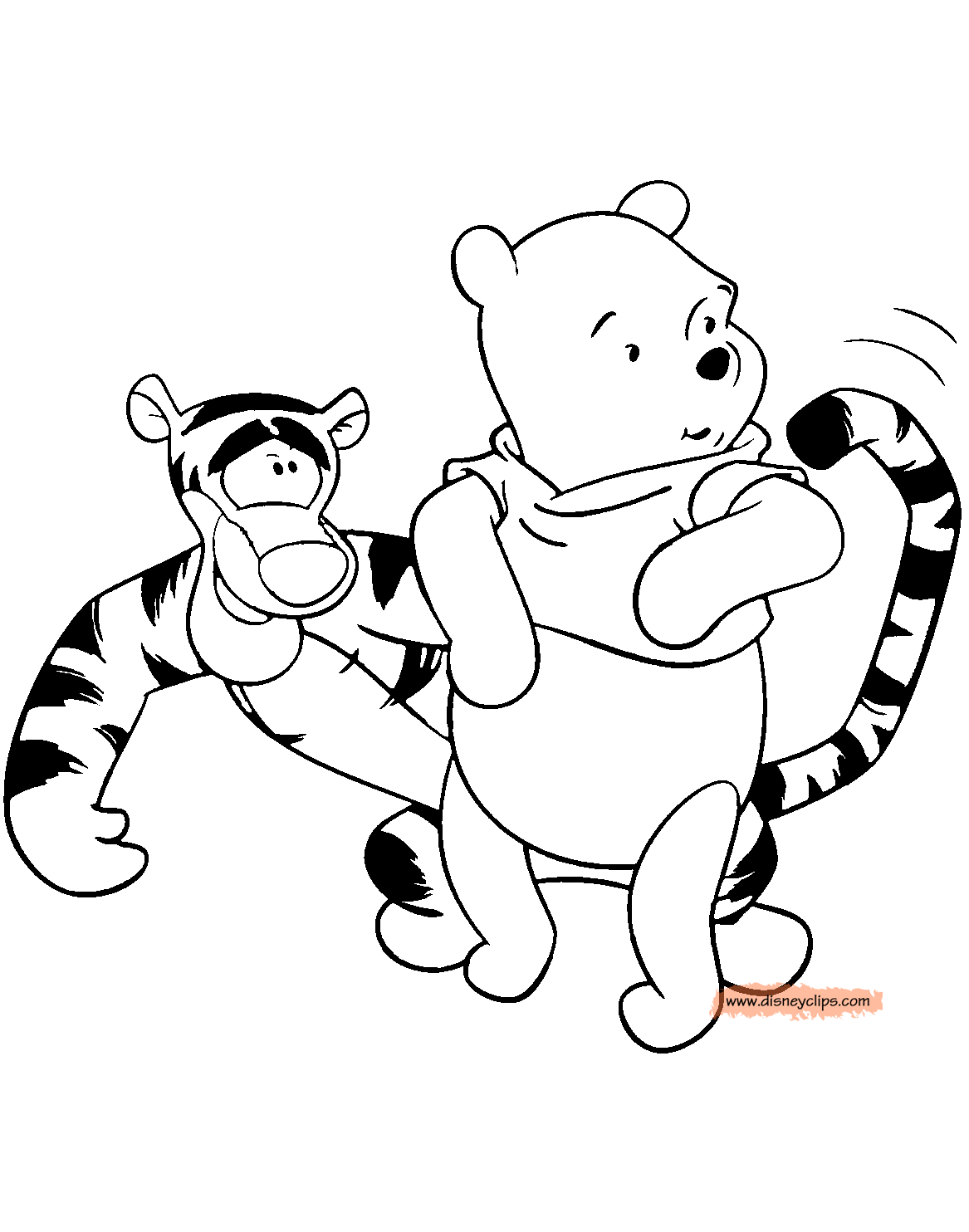 Winnie the Pooh & Tigger Coloring Pages | Disneyclips.com