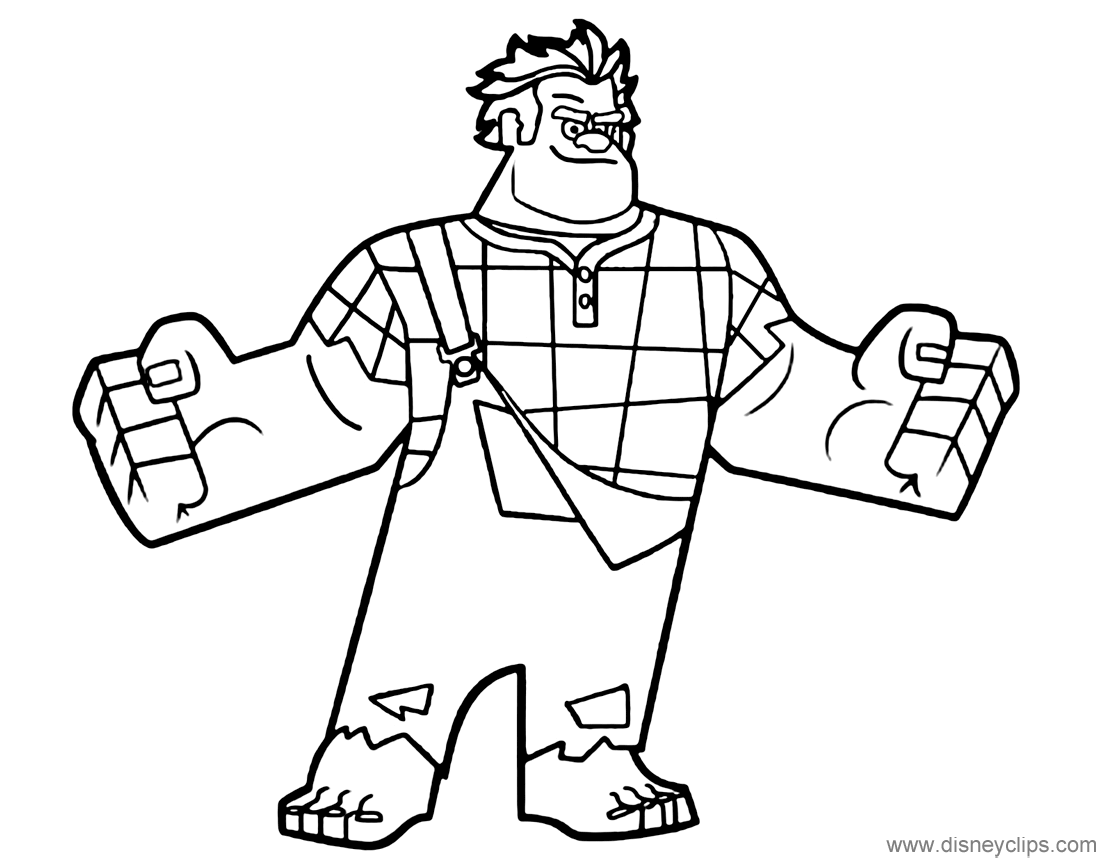 Cute Disney Wreck It Ralph Coloring Pages for Kindergarten
