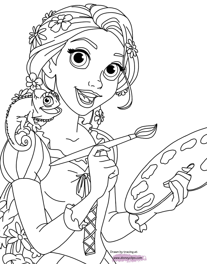 Tangled Coloring Pages Disneyclipscom