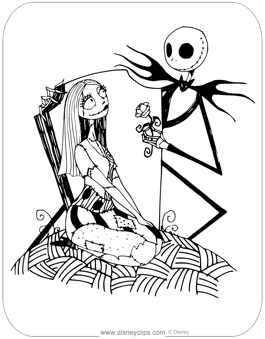 Free Printable Nightmare Before Christmas Coloring Pages For Kids