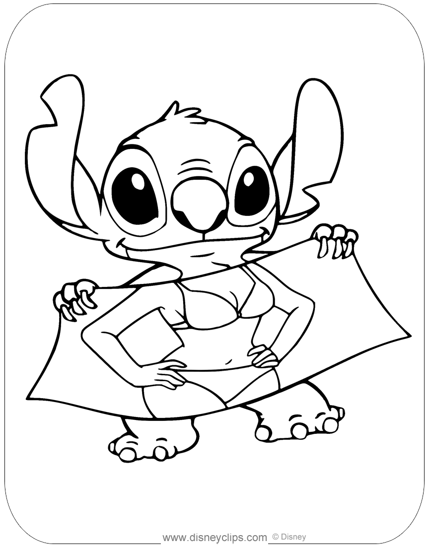 disney stitch coloring pages print