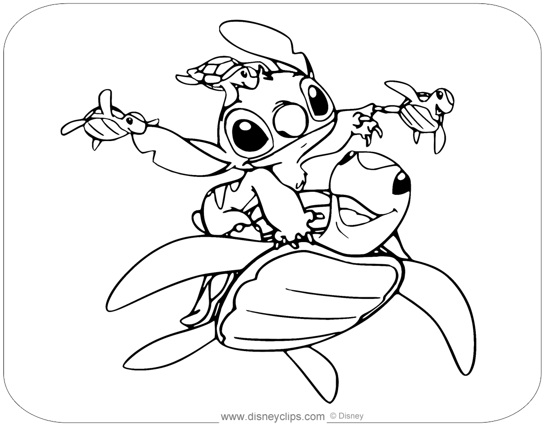 Lilo and Stitch Coloring Page With Activities 