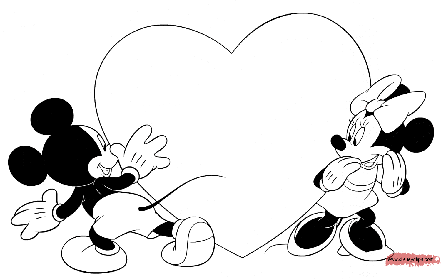 valentine mickey mouse coloring pages