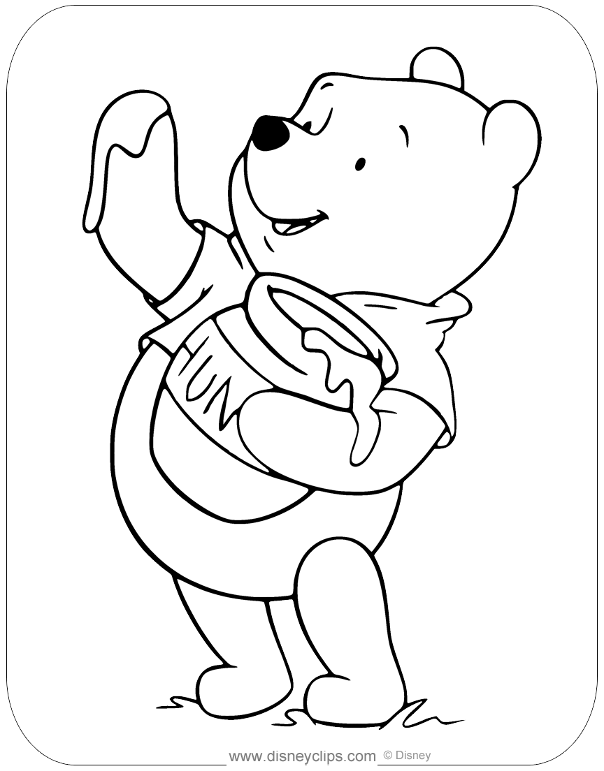 Winnie the Pooh Honey Coloring Pages