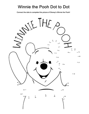 Winnie the Pooh dot to dot coloring page game
