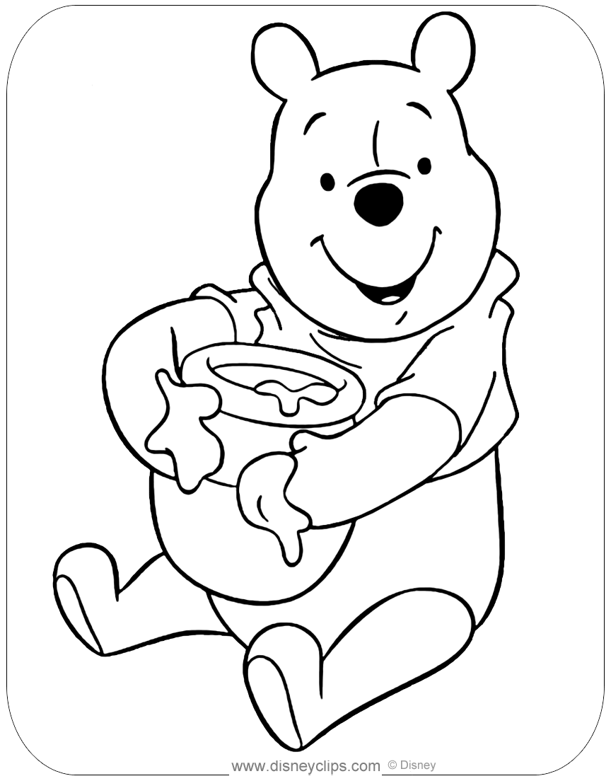 Winnie the Pooh Honey Coloring Pages | Disneyclips.com