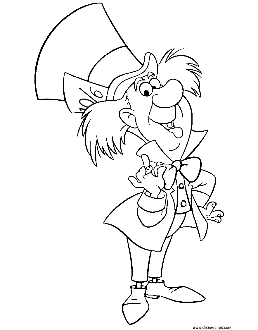 Mad Hatter Coloring Pages 1