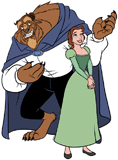 The Beast showing Belle his library