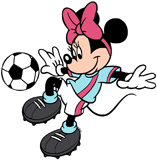 Minnie Mouse playing soccer