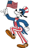Classic Goofy holding American flag