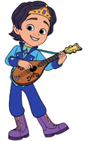 Prince Zane playing his magical mandolin