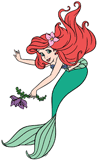 Ariel holding a flower