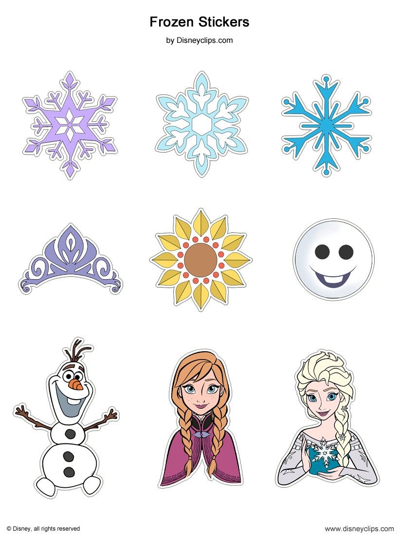 Frozen Printable Stickers