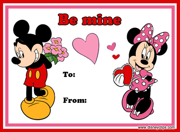 Disney Valentines Day Greeting Card To Friend From Mickey Minnie Pluto  Goofy Etc